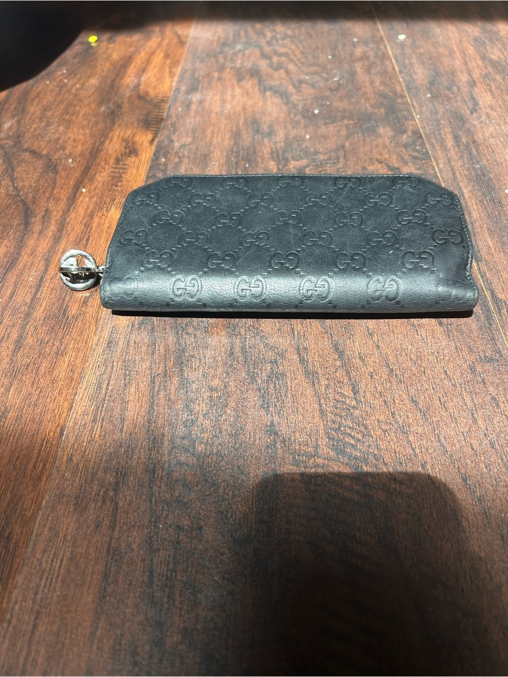 Gucci Black Embossed GG Leather Wallet with Silver Charm - Picture 2 of 7
